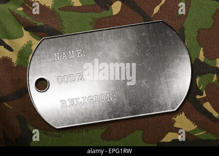 Dog Tag militaire Banque D'Images