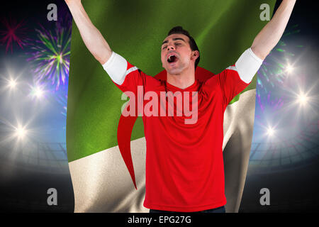 Image composite de football fan cheering Banque D'Images