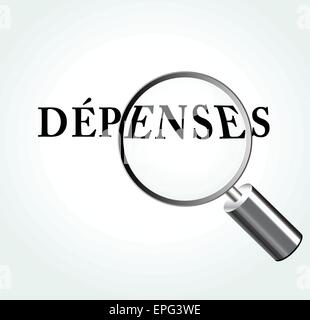 Traduction en français pour passer l'illustration avec une loupe Illustration de Vecteur