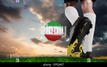 Image composite de kicking foot ball l'Iran Banque D'Images