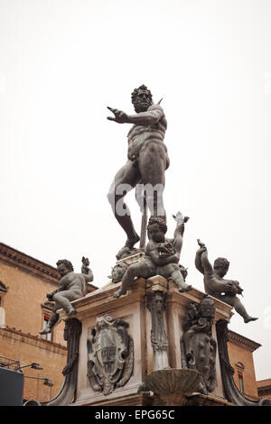 Fontaine de Neptune de la Piazza del Nettuno. Bologna Banque D'Images