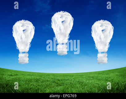 Image composite du cloud light bulbs Banque D'Images