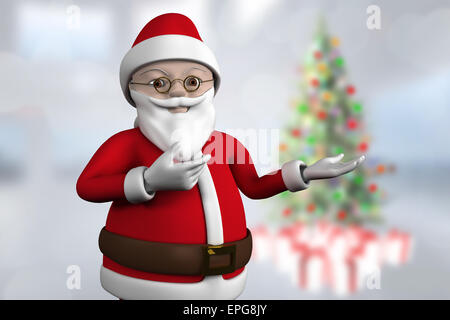 Image composite de cute cartoon santa claus Banque D'Images