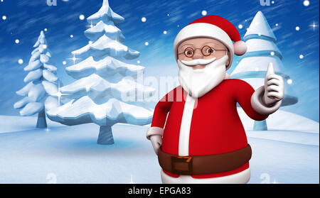 Image composite de cute cartoon santa claus Banque D'Images