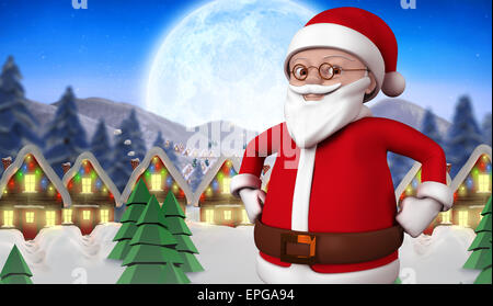 Image composite de cute cartoon santa claus Banque D'Images