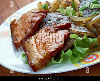 Foie de veau et bacon Banque D'Images