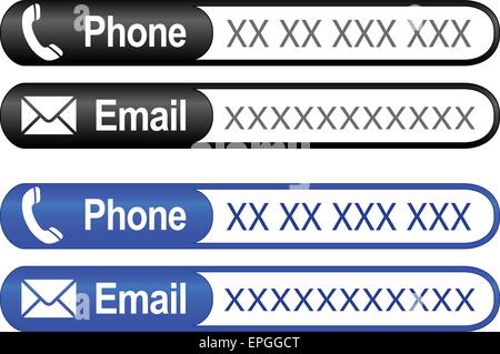 Emplacement pour insérer le numéro de téléphone et mail Illustration de Vecteur