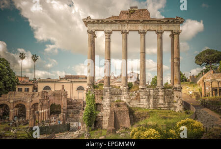 Image style rétro de l'ancien forum romain de Rome, Italie Banque D'Images