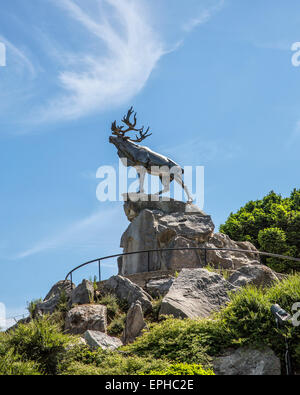 La statue de caribou, Terre-Neuve Memorial Park sur la Grande Guerre de bataille de la Somme l'une des 5 statues sur ce front de l'Ouest Banque D'Images