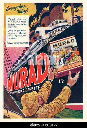 Publicité de cigarettes Murad, vers 1916 Banque D'Images