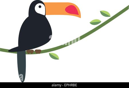Vector illustration d'un toucan, isolé sur fond blanc. Illustration de Vecteur