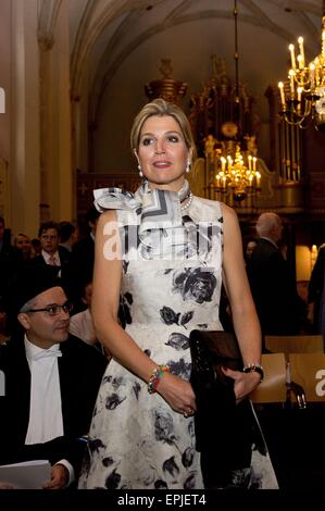 Sm La Reine Maxima assiste à la conférence inaugurale du Professeur Javier A. Couso dans le bâtiment de l'Académie de l'Université d'Utrecht à Utrecht, Pays-Bas, 18 mai 2015. Le professeur Couso pour la période 2014-2016 relatifs à la Fondation Prince Claus Président pour le développement et l'équité PRE/Albert Nieboer/Pays-Bas OUT - AUCUN FIL SERVICE - Banque D'Images