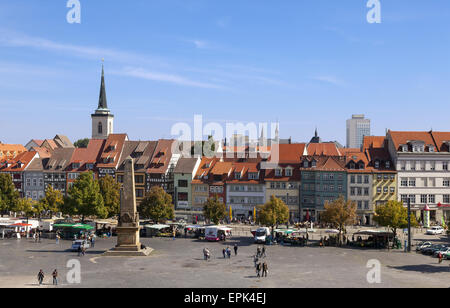 Place de la cathédrale d'Erfurt Banque D'Images