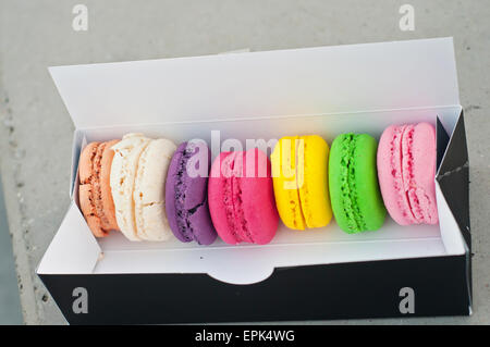 Macarons cookies à la case Banque D'Images