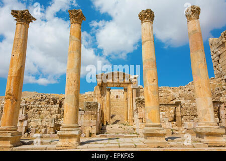 Ruines antiques à Jerash en Jordanie Banque D'Images