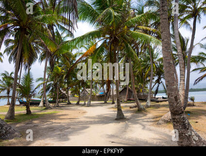 Panama, les îles San Blas, Obaki Mamitupu, Kalou Lodge Banque D'Images