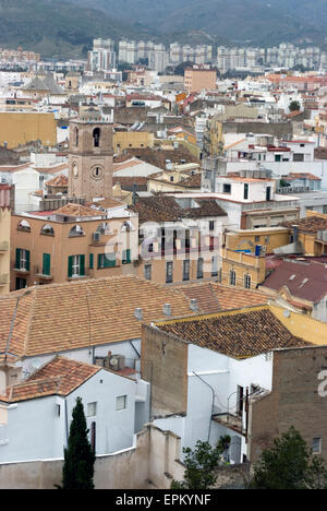 Sur la ville de l'Alcazaba, Malaga, Andalousie, Espagne Banque D'Images