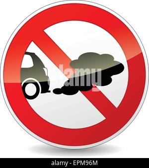 Illustration de voitures non fumeur signe cercle Illustration de Vecteur
