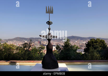 Sculpture de Joan Miró à Barcelone, la Fondation Miró. Lluna, sol i una estrella. Banque D'Images