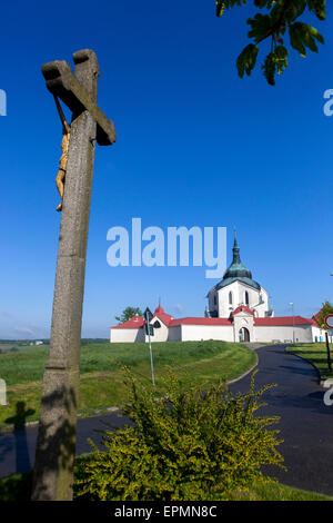 Église de pèlerinage de saint Jean Népomucène, Zelena Hora, Zdar Nad Sazavou, Moravie, site du patrimoine mondial de l'UNESCO, la République tchèque, l'Europe Banque D'Images