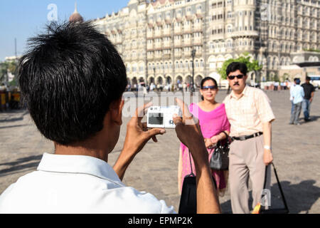 À l'hôtel Taj Mahal, quatre mois après l'attaque terroriste contre l'hôtel/ville photo extraite du côté de la porte de l'Inde,Coloba Banque D'Images