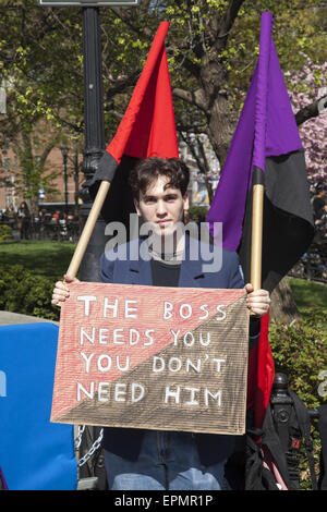 Union Square devient un point de rencontre pour les gens expriment diverses préoccupations sociales et politiques, y compris les immigrantes et les travailleurs Banque D'Images