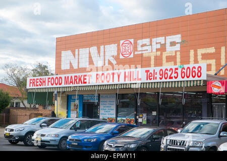 Marché de produits frais à Rooty Hill, une banlieue à l'Ouest Sydney,une partie de la ville de Blacktown, New South Wales, Australie Banque D'Images