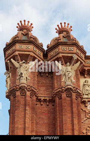 Arc de Triomf, Barcelone, Catalogne, Espagne - Arc del Triomphe close-up Banque D'Images