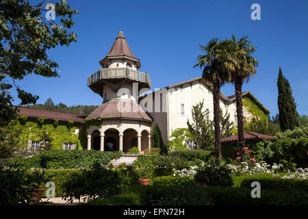 Jardin intérieur Chateu St. Jean Winery, Kenwood, Sonoma, California, USA Banque D'Images