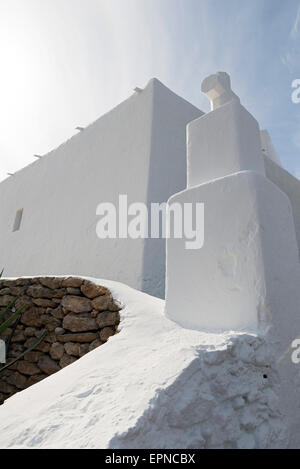 Vue extérieure de St Eulalia del Rio (Santa Eularia des Riu) Église à Ibiza, Espagne Banque D'Images