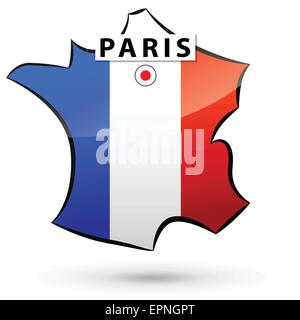 Illustration de l'icône de la carte française pour Paris Illustration de Vecteur