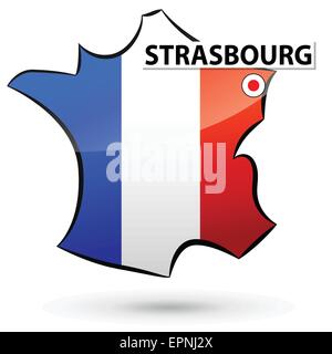 Illustration de l'icône de la carte française pour Strasbourg Illustration de Vecteur