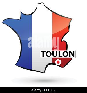 Illustration de l'icône de la carte française pour Toulon Illustration de Vecteur