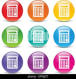 Collection d'icônes de différentes couleurs pour calculatrice Illustration de Vecteur