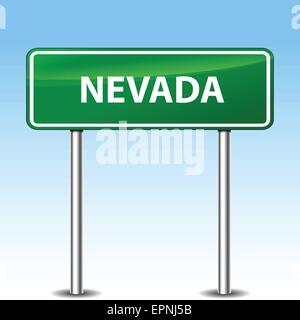 Illustration du Nevada métal vert road sign Illustration de Vecteur