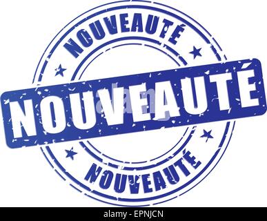 Traduction française de nouveauté blue design stamp Illustration de Vecteur