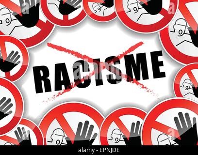 Traduction française pour arrêter le racisme abstract illustration Illustration de Vecteur