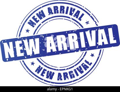 Illustration de l'arrivée nouvelle icône du design de timbre bleu Illustration de Vecteur