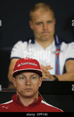 Montecarlo, Monaco. 20 mai, 2015. KIMI RAIKKONEN de Finlande et la Scuderia Ferrari est vu lors de la conférence de presse du 2015 Grand Prix de Monaco de Formule 1 à Montecarlo, Monaco. Credit : James/Gasperotti ZUMA Wire/Alamy Live News Banque D'Images