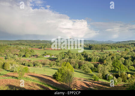 Commune de Malvern Hills Bringsty au printemps, Herefordshire, Angleterre, RU Banque D'Images