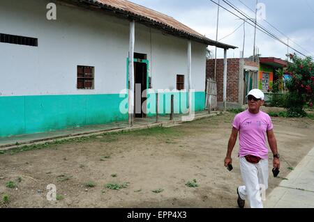 Maison traditionnelle dans la région de San Juan de la VIERGE . Ministère de Tumbes .PÉROU Banque D'Images