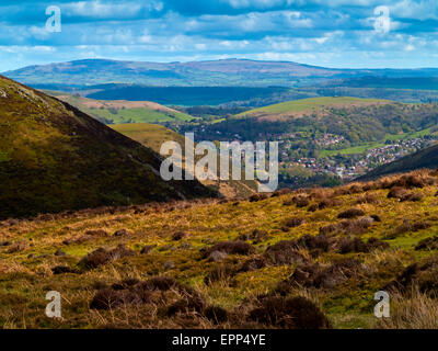 La vallée de moulin à carder sur le long Mynd à vers Church Stretton dans le Shropshire Hills England UK Banque D'Images