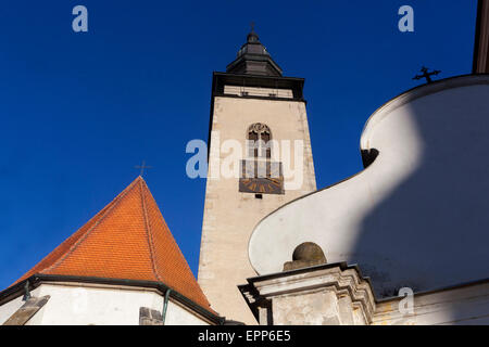 République tchèque, Telc, ville du patrimoine mondial de l'église de St James, l'Aîné Banque D'Images