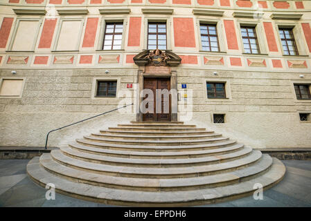Dans la cour intérieure du nouveau Palais Royal, le château de Prague, Hradcany Square, quartier du château Hradcany, Prague, République Tchèque, Europe Banque D'Images