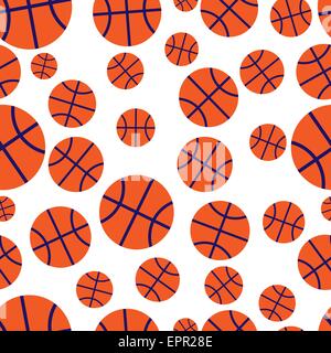 Modèle sans couture de basket-ball. Boules sur fond blanc. Vector illustration. L'élément de conception. Abstract illustration. Illustration de Vecteur