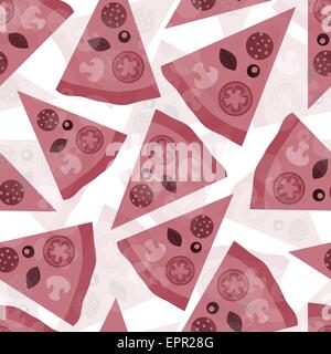 Pizza sans motif avec différents ingrédients. Vector illustration. L'élément de conception. Illustration de Vecteur