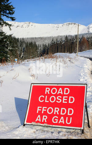 Bwlch Montagne Route fermée à la circulation Banque D'Images