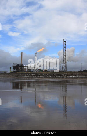 Port Talbot steelworks de Morfa Margam, Plage Banque D'Images
