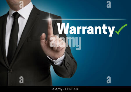 L'écran tactile est exploité par la garantie d'affaires. Banque D'Images