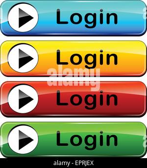 Illustration de l'ensemble de la conception des boutons web login Illustration de Vecteur